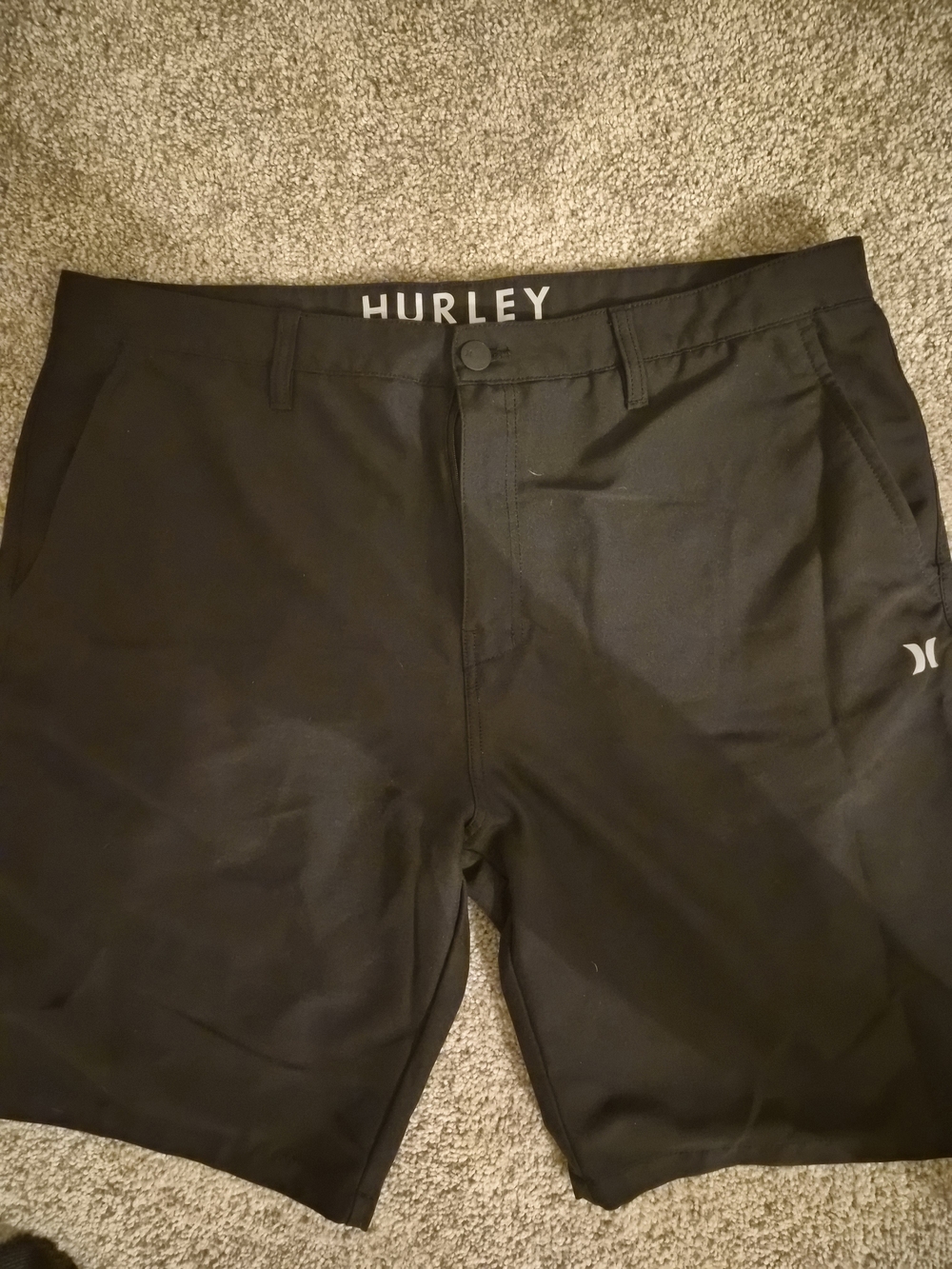 Hurley Mens Black 4-Way Stretch Hybrid Walk Shorts 38